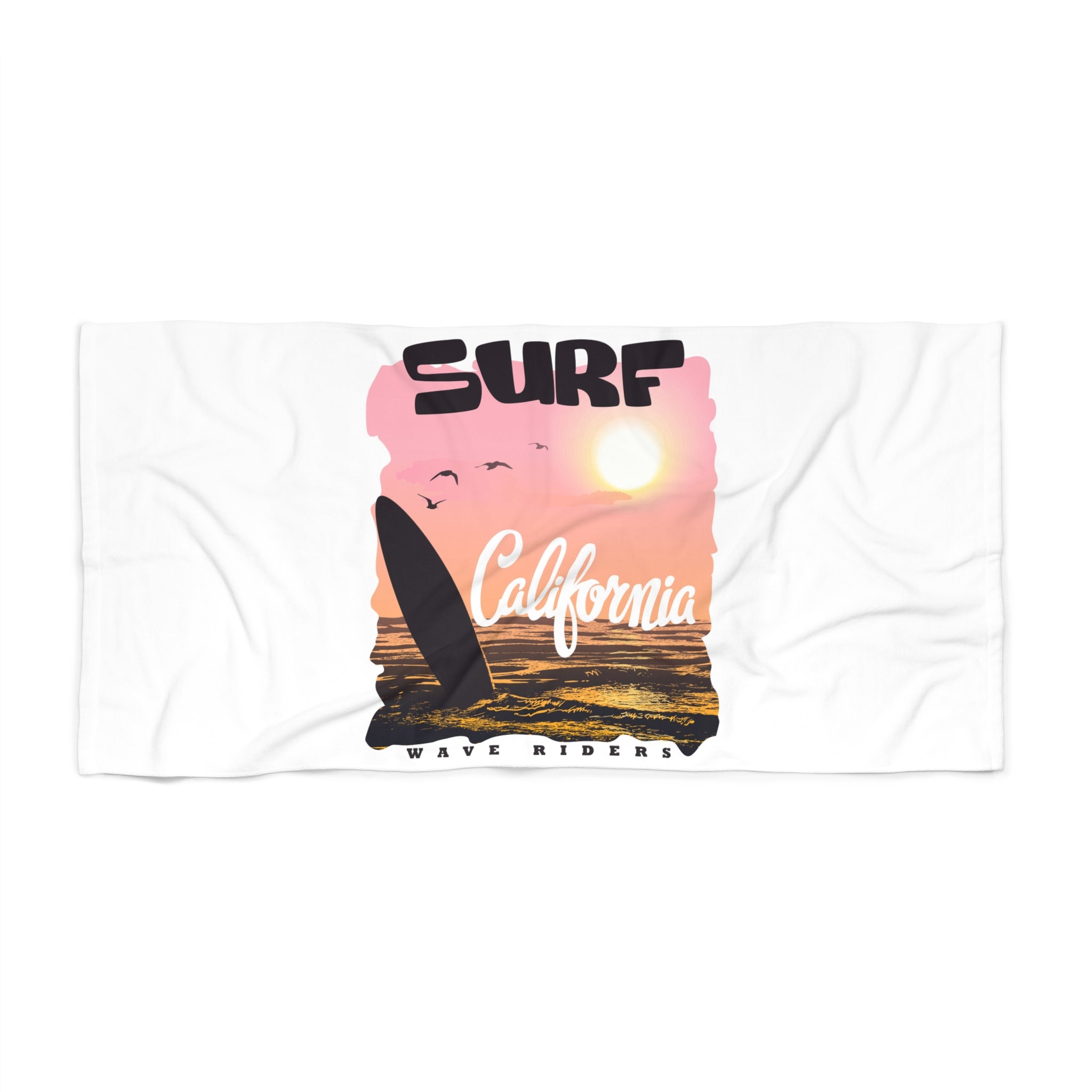 Surf California Beach Towel | Summer Vibe Towel for Beach Lovers, Surfing Gift, Vacation Essential, Poolside Decor, Outdoor